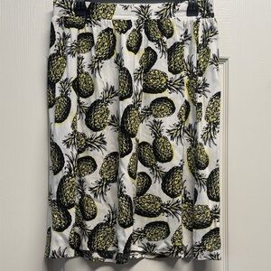 Living Doll Pineapple Print Midi Skirt